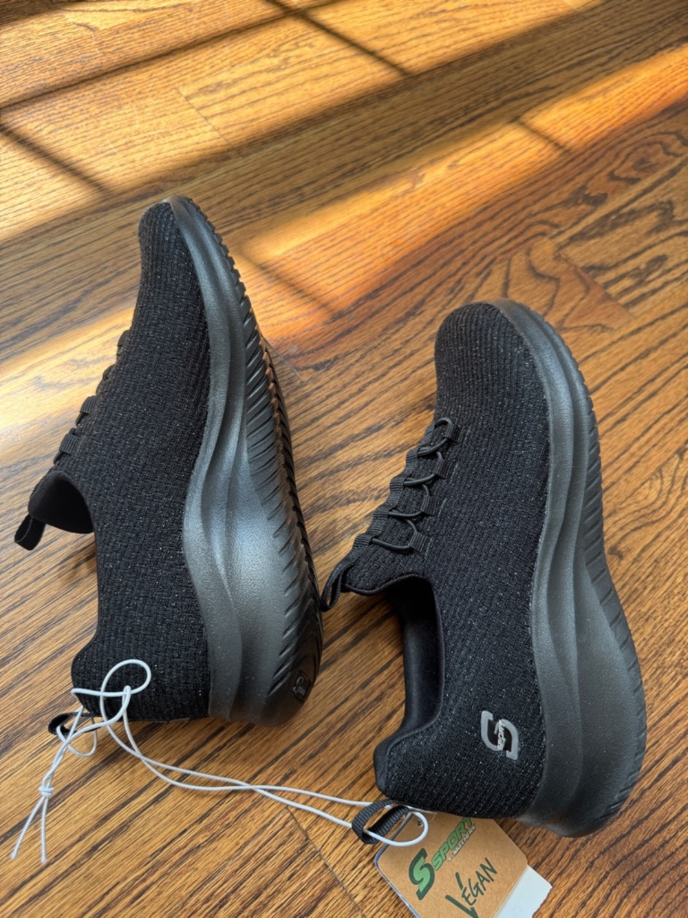 NWT! Skechers Sport Black Knit Slip-On Athletic Shoes with memory foam size 6 - Picture 4 of 8